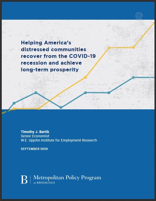 Cover of Bartik Brookings proposal on distressed communities