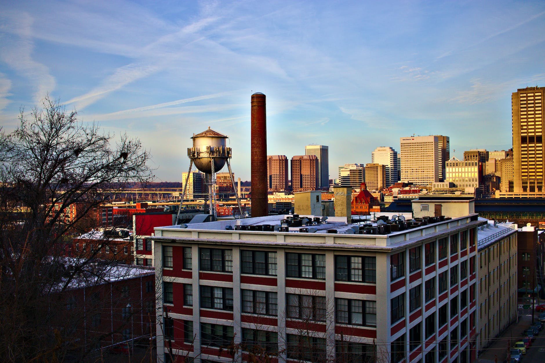 Aerial view of neighborhood