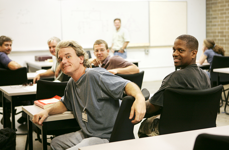 Participants in a workforce development training program class