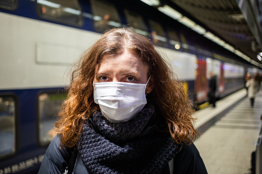 Unemployed worker with mask