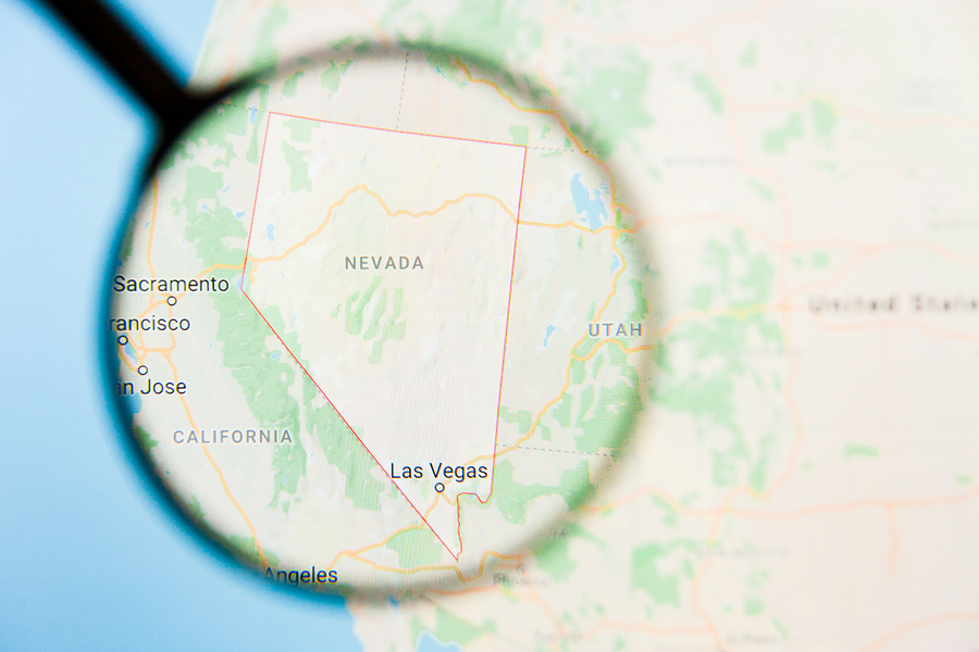 Loupe over map of Nevada