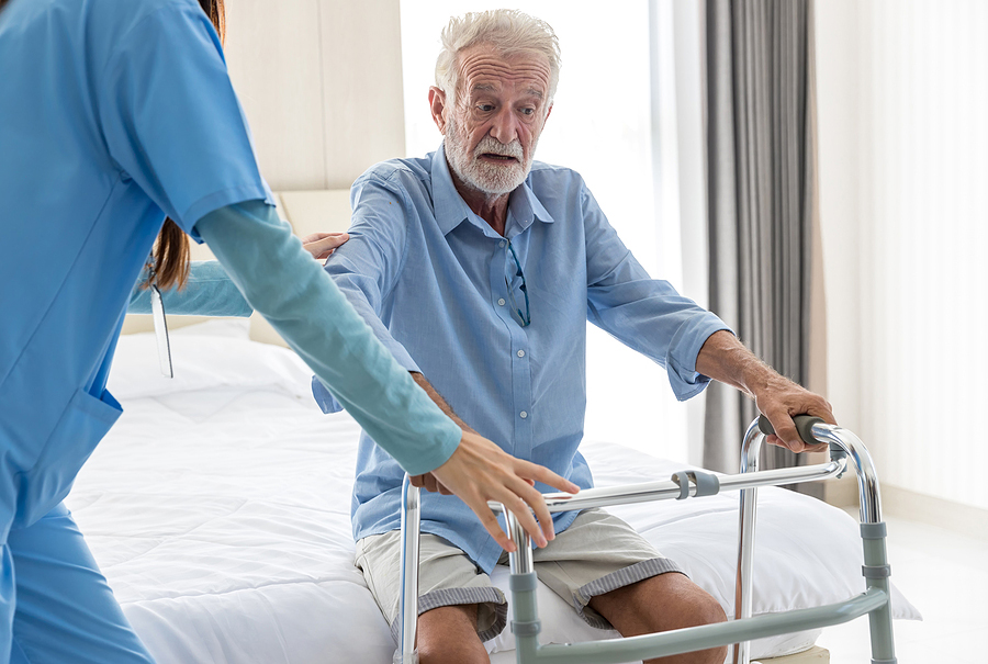 Elderly gentleman receiving care