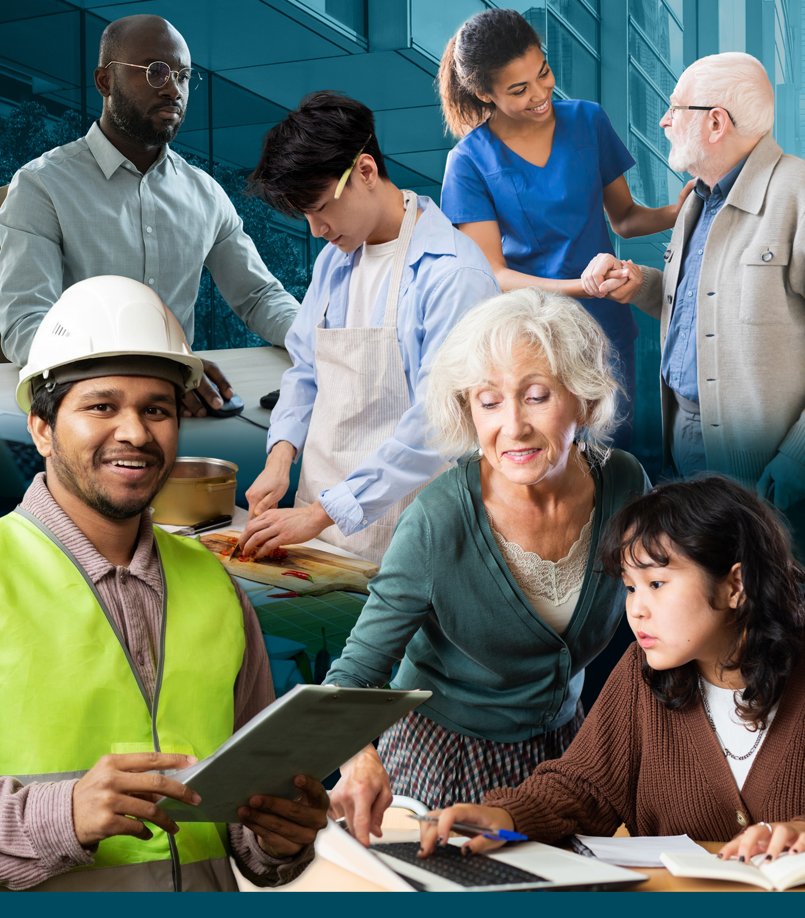 worker collage