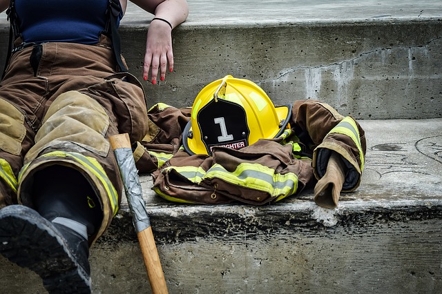 Firefighter resting