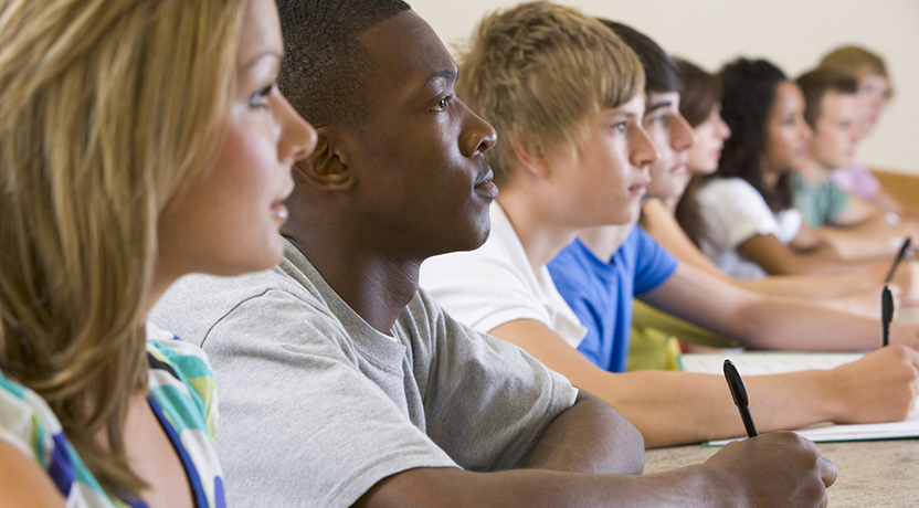 Students listening to teacher