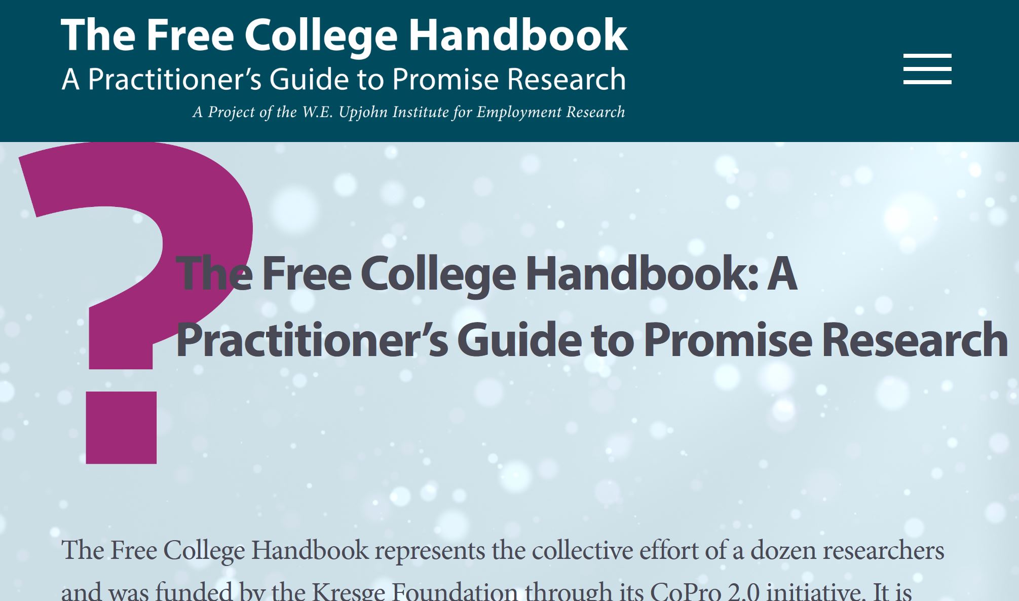 Free College Handbook site snip