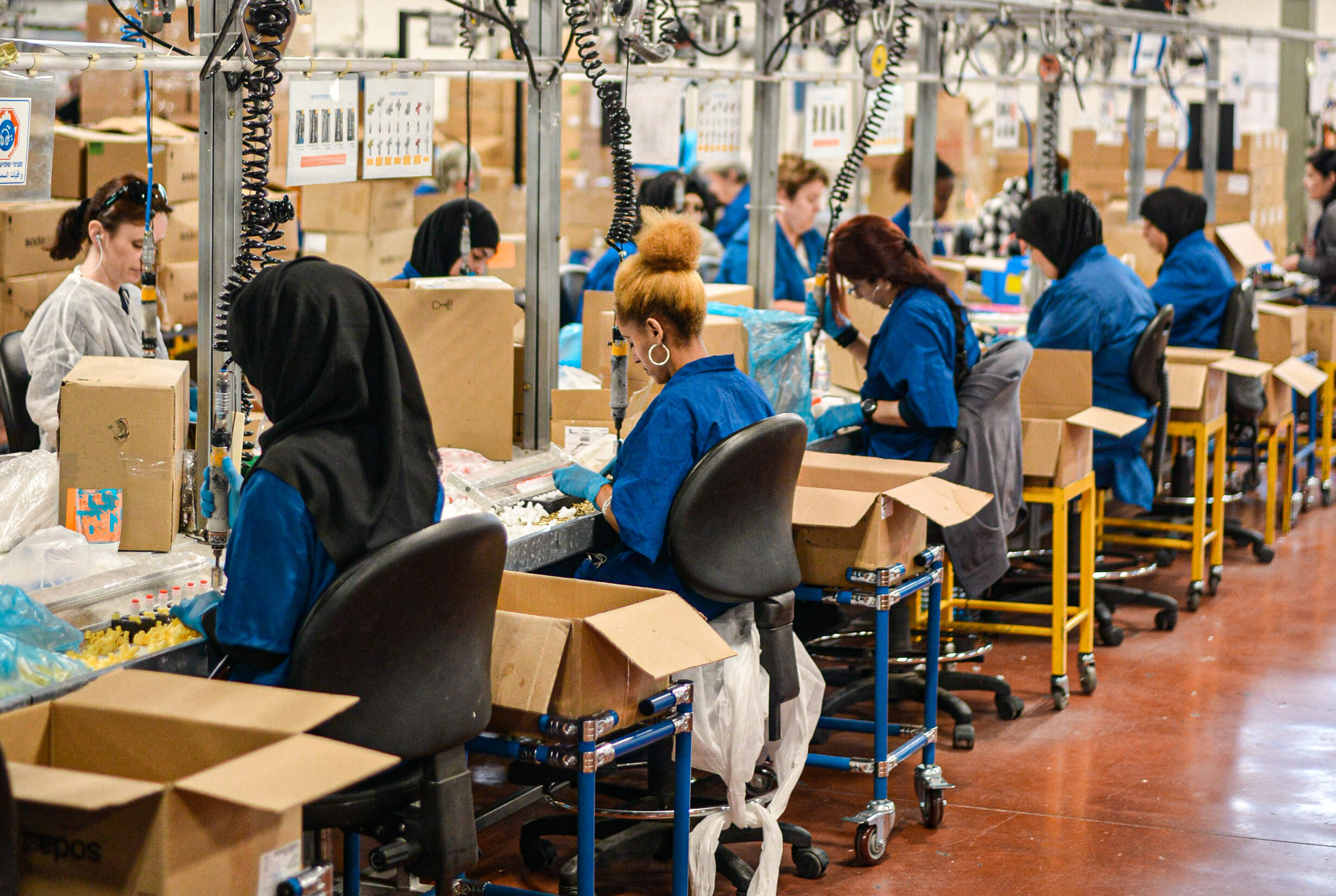 Women work in factory
