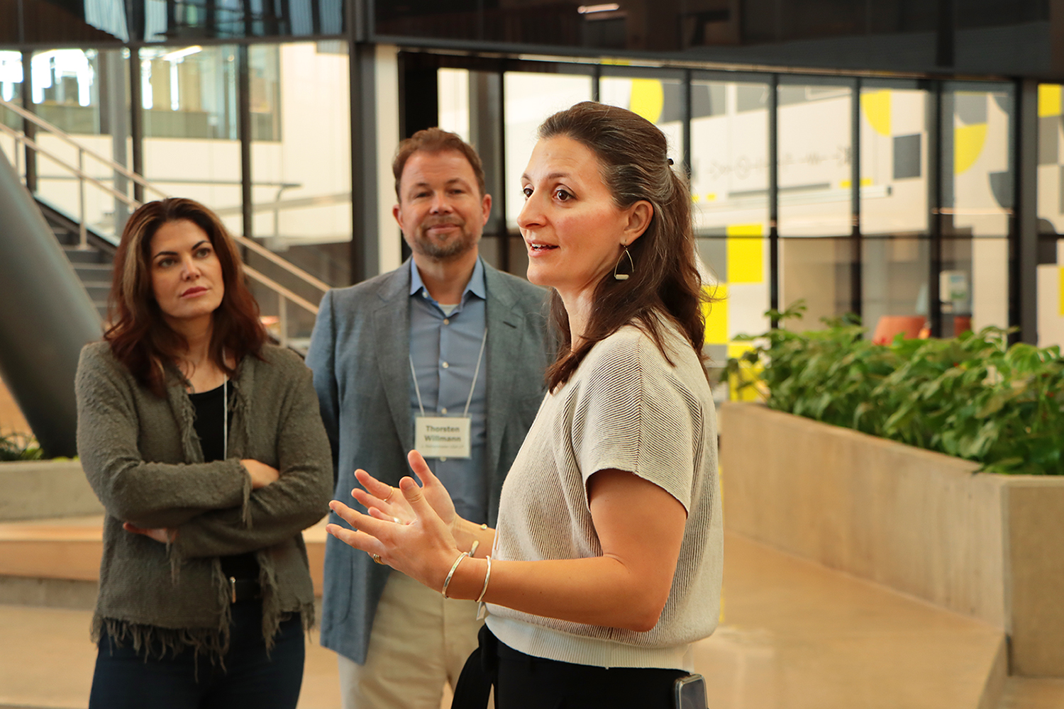 Sarah Mansberger leads a tour of the KRESA career connect campu