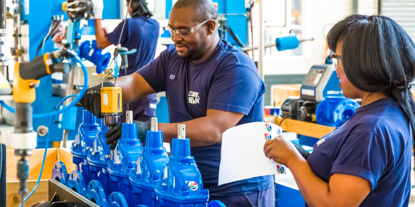 Works in manufacturing setting