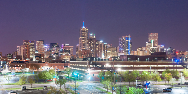 Downtown Denver Colorado City Skyline Urban Cityscape Night Illuminationby Christopher_Boswell