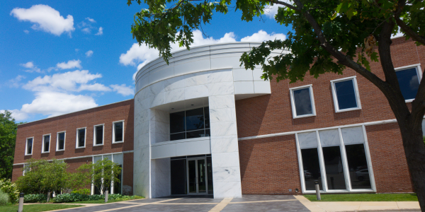 Facade of the Upjohn Institute in Kalamazoo, Michigan