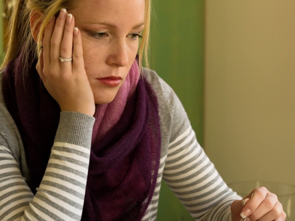 Women contemplating image