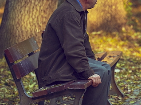 Man on Bench image