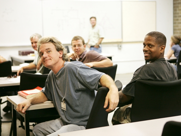 Participants in a workforce development training program class