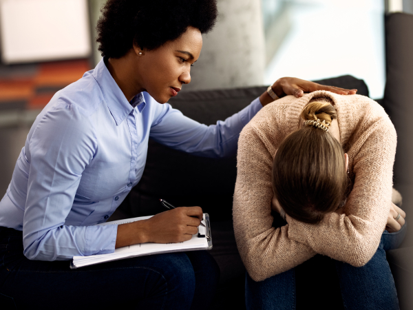 success coach helping employee