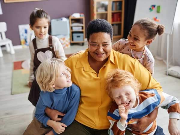 teacher with two boys