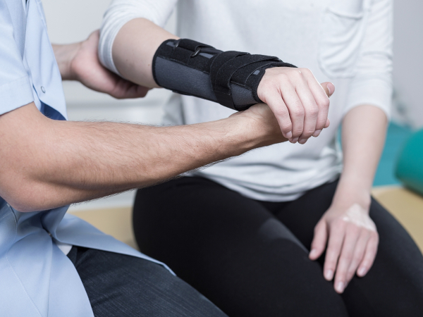 Injured worker getting medical attention