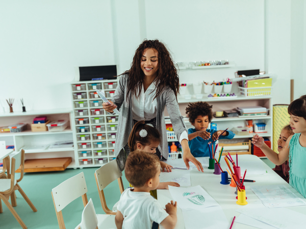 teacher and children
