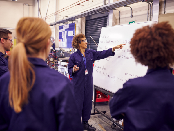 Female Instructor Teaching Students in Workshop Environmentby monkeybusiness