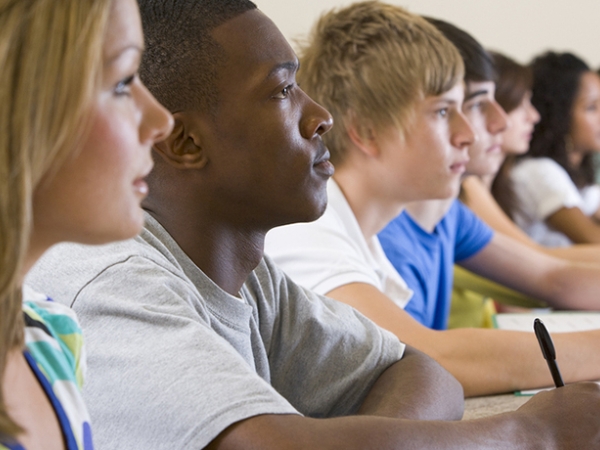 Students listening to teacher