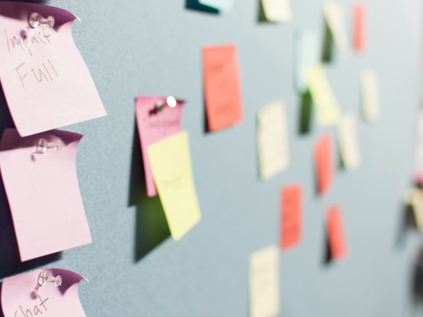 post-it wall, illustration of collaborative exercise at convening