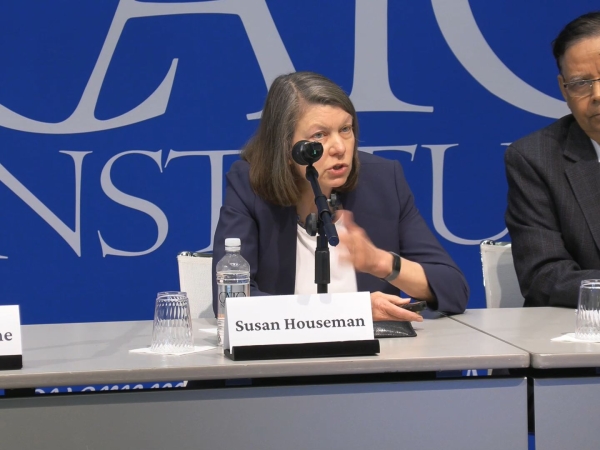 Susan Houseman on Cato Institute panel next to Arvind Panagariya