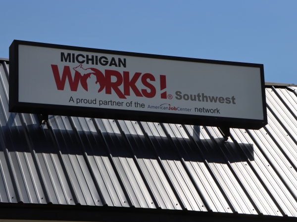sing on roof of Michigan Works Southwest office