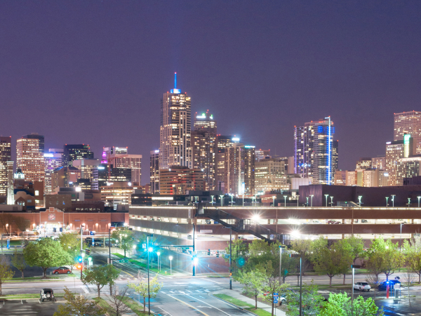 Downtown Denver Colorado City Skyline Urban Cityscape Night Illuminationby Christopher_Boswell