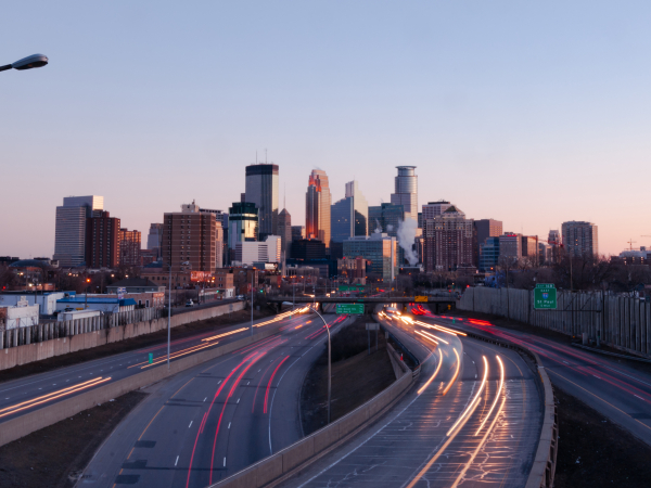 Traffic Comes and Goes from Downtown Minneapolis Minnesotaby Christopher_Boswell