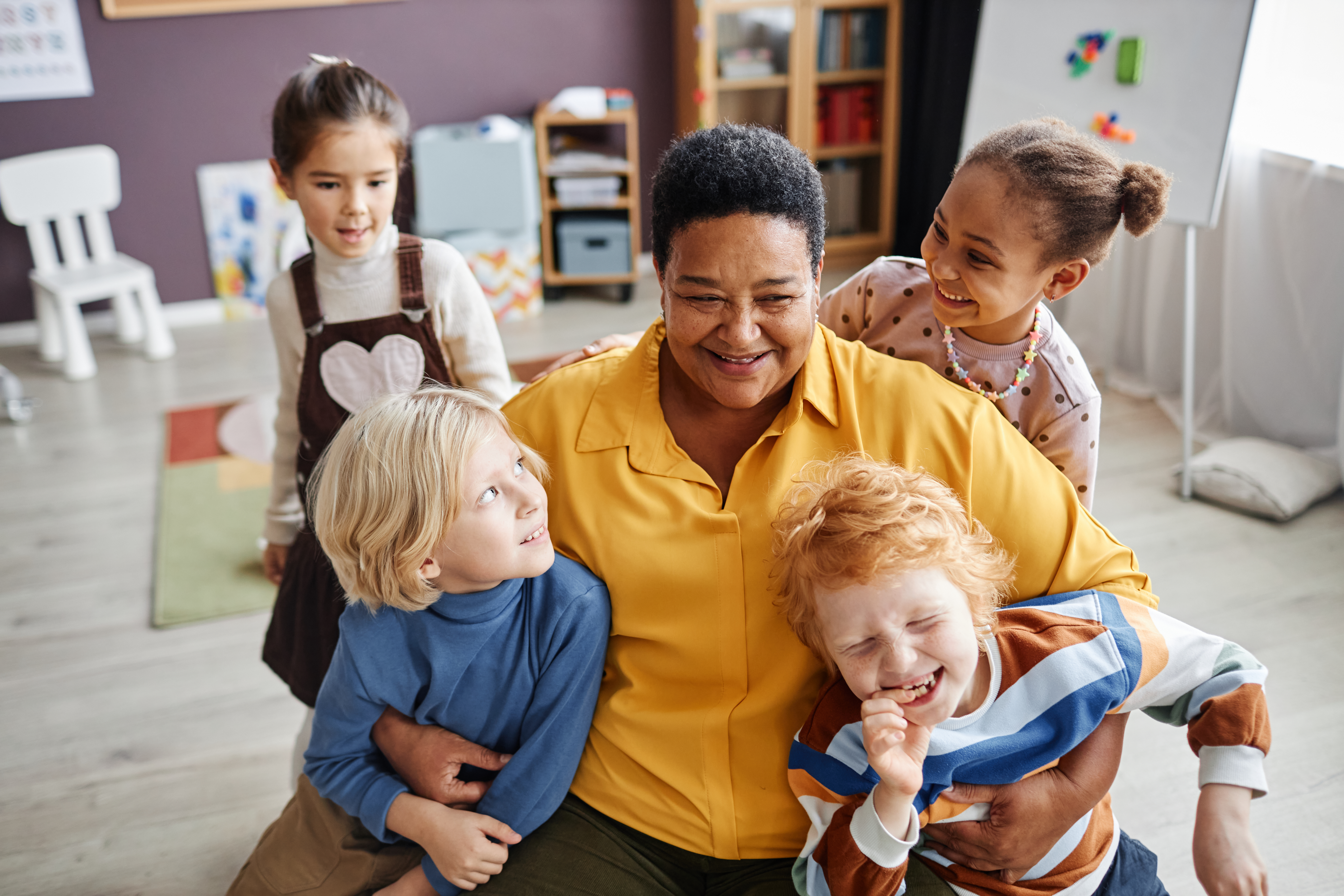 teacher with children