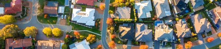 aerial view of suburbia