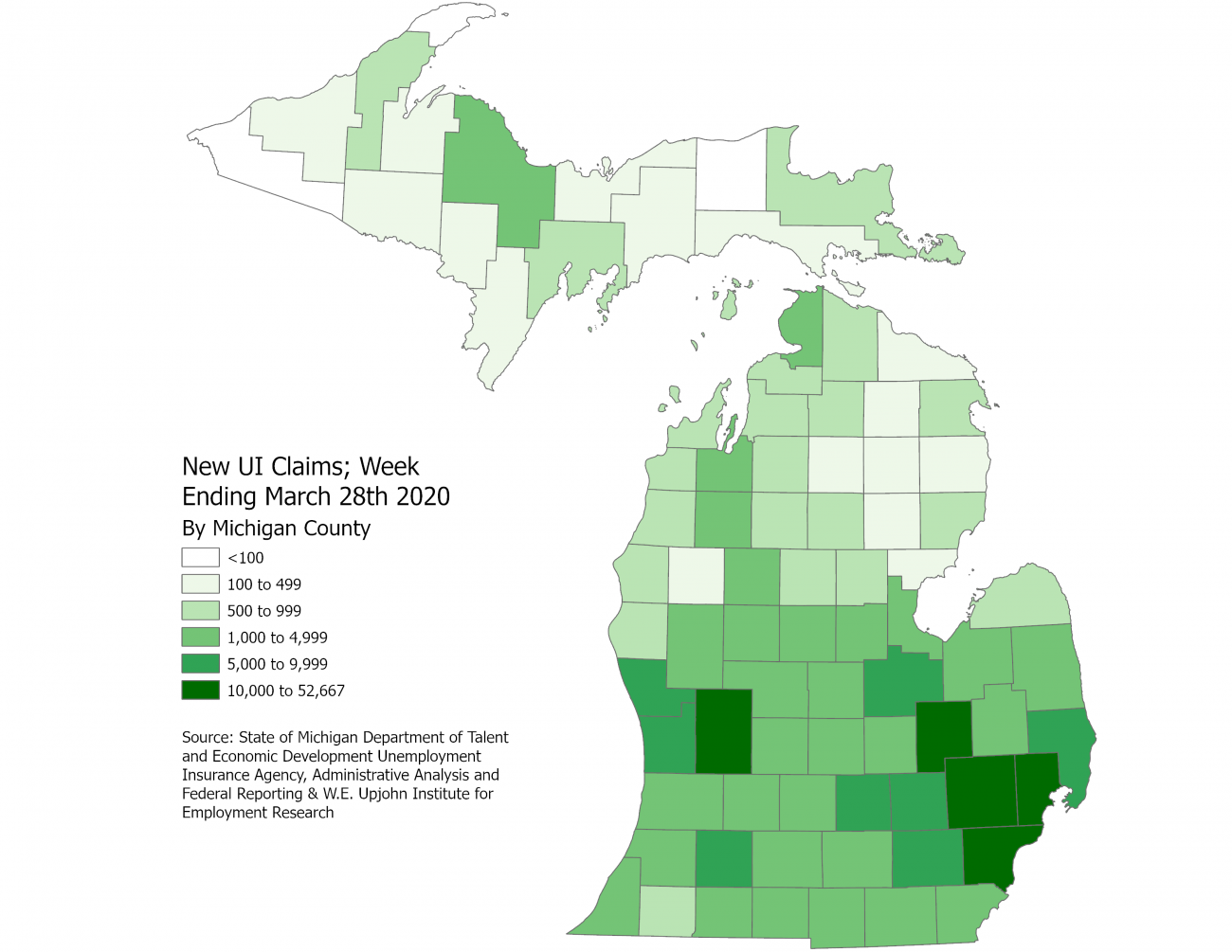 MI initial claims map