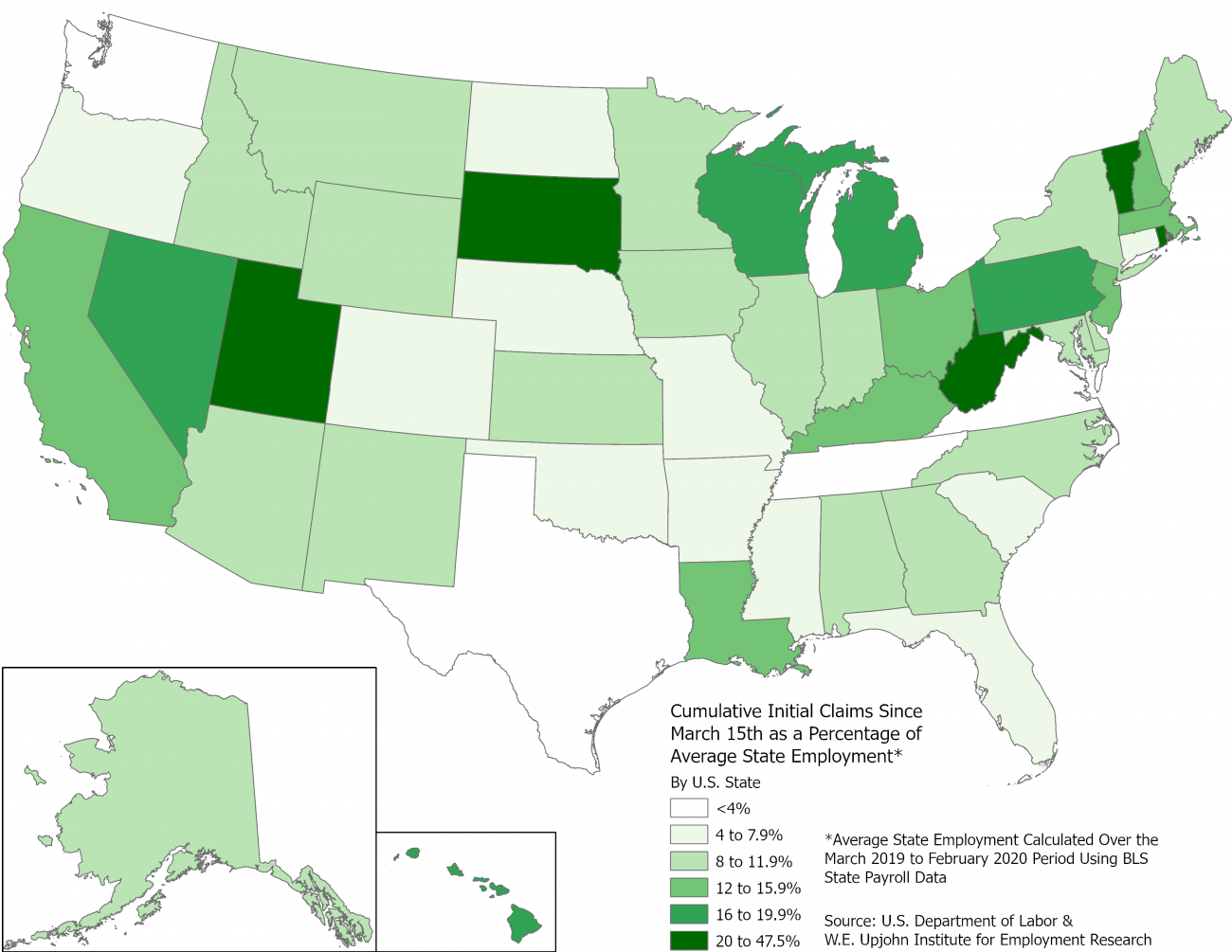 Map of state UI claims ratio